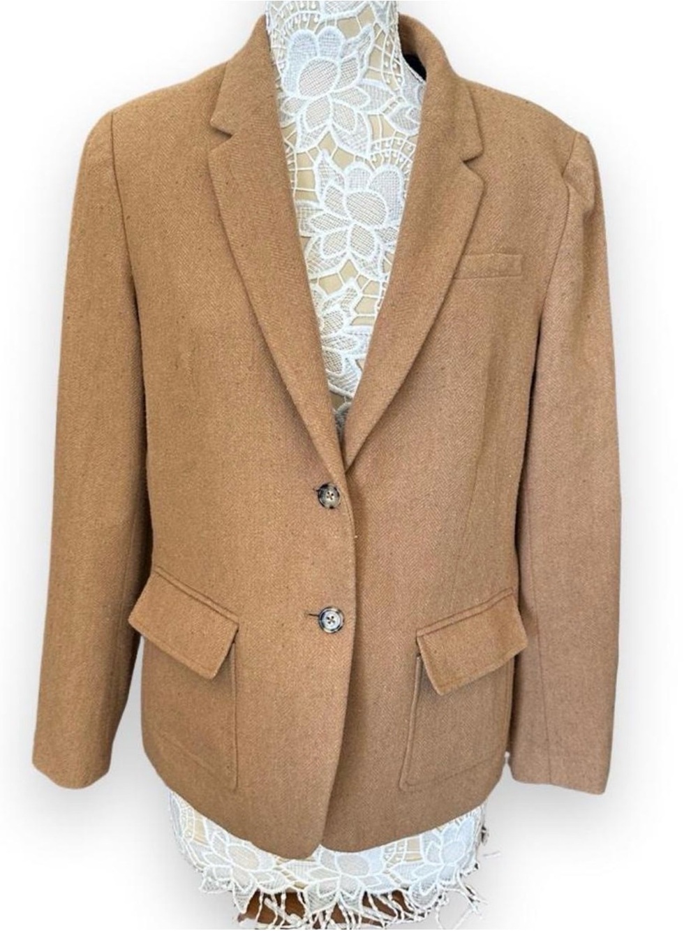 Tommy Hilfiger Camel Brown Wool Blazer